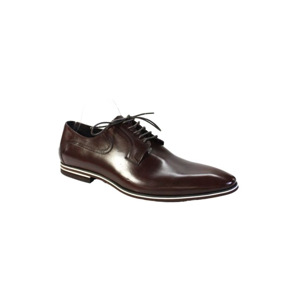 Mario Rossini Mens Leather Round Toe Lace-Up Oxford Dress Shoes Brown Size 11.5
